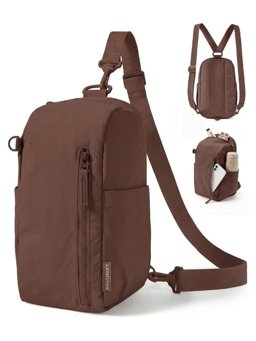 Small Crossbody Puffer Sling Bag Fanny Pack Multi-Pocket 9L